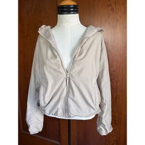 UNIQLO Women's Reversible Pile-Lined Fleece Jacket Hoodie Beige Tan Size M